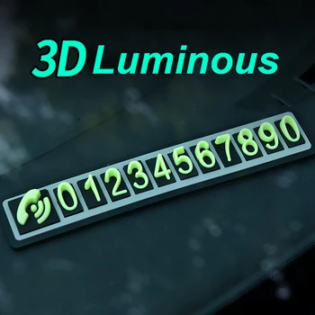 

Car Temporary Parking Card Luminous Mobile Phone Number Plate Cards Auto Sticker Car Stop Parking Sign Notice Number Accessories