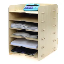 Деревянный держатель для файлов, креативный рабочий стол, A4, коробка для файлов, 6, многослойная рамка для хранения информации, органайзер для журналов, офисные принадлежности