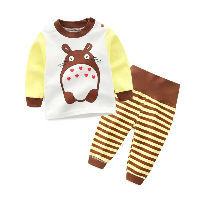 Комплекты для маленьких девочек с героями мультфильмов г. Весеннее хлопковое детское нижнее бельё с длинными рукавами Детская одежда пижамы для малышей Одежда для маленьких мальчиков - Цвет: 730-10