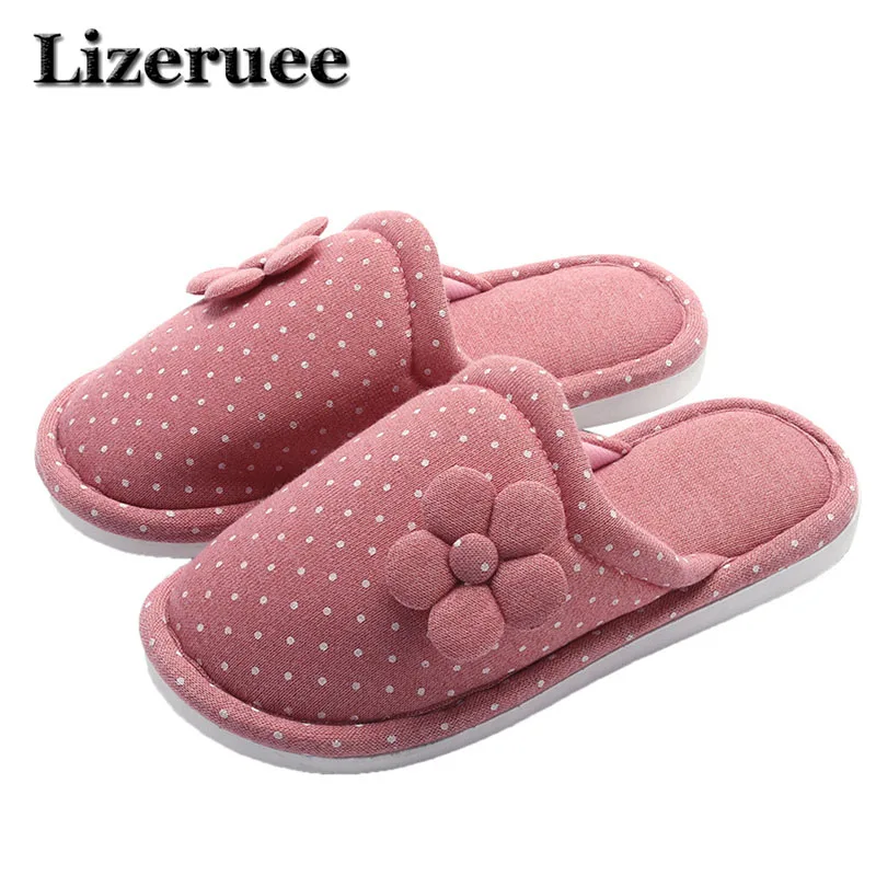 

couple slippers women winter shoes men slippers home indoor shoes men home shoes for women slippers warm Polka Dot flats KS260