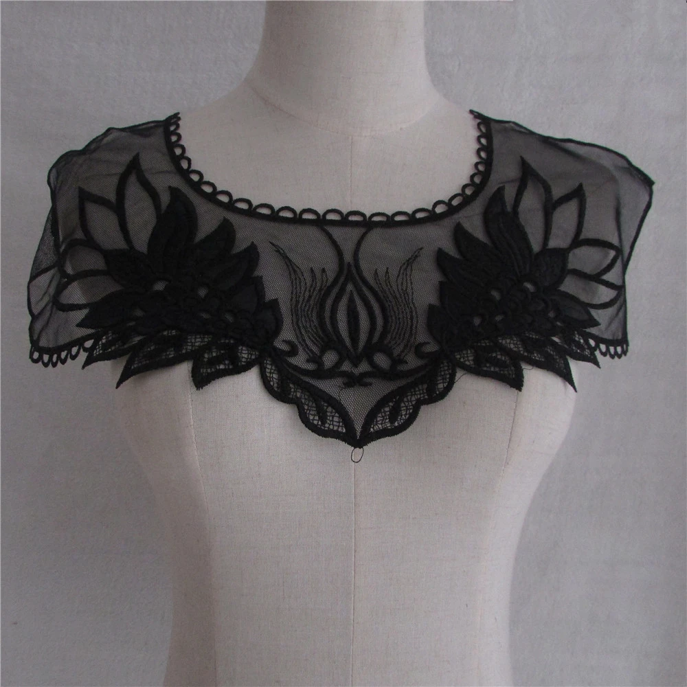 

new style beautiful Fabric Flower Lace Sewing Applique Lace Collar Neckline Collar Applique Diy Craft Neckline Sewing Accessorie