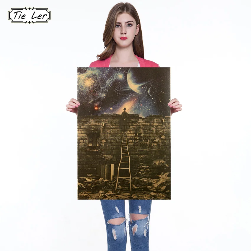 

1PC Metaphor Beginning Is Near Nostalgic Retro Kraft Paper Wall Sticker Classic Poster Bar Living Room Decorative Painting