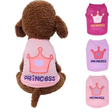 Новая мода для питомцев Весна и лето дышащий жилет с принтом короны уютная одежда без рукавов для собак аксессуары для питомцев Одежда для собак платье