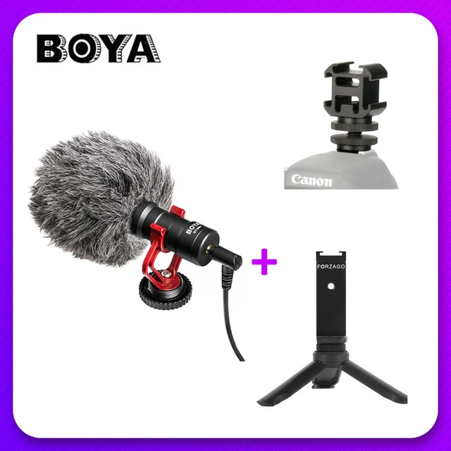 add mount clip-set BOYA BY-MM1 микрофон накамерный видео Запись микрофон для Xiaomi DJI Osmo Карманный DSLR камера sony iPhone PK Rode - Цвет: add mount clip-set