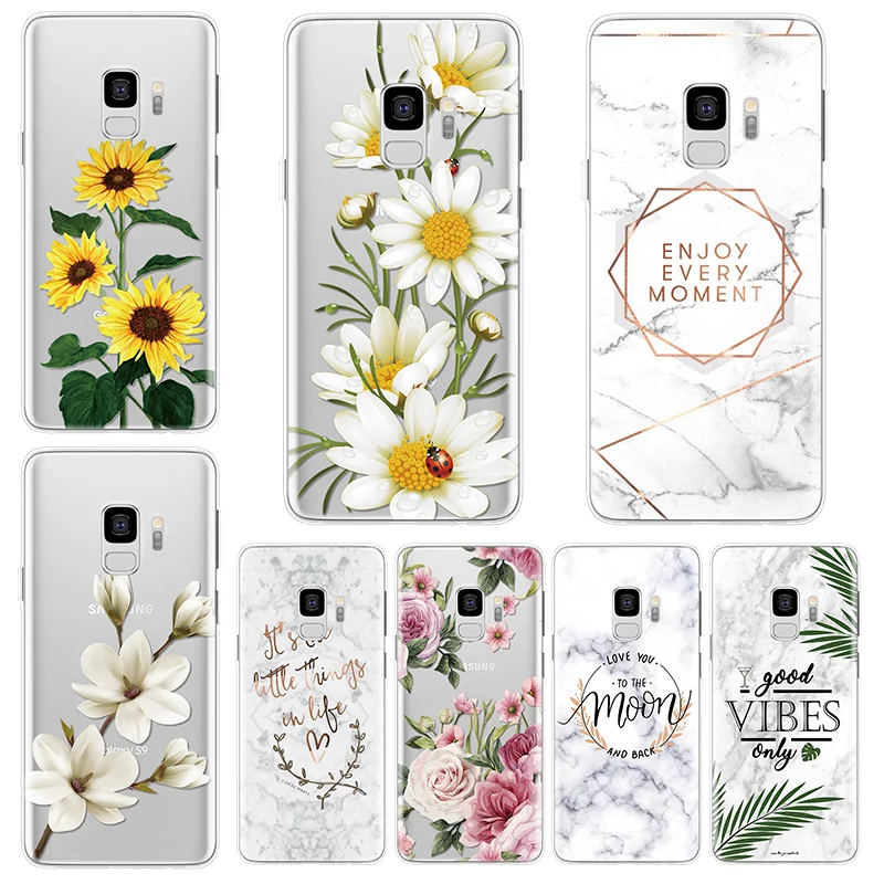 

Marble Case For Samsung Galaxy M30 M10 M20 A50 A70 A60 A40 A30 A20e A10 A6 A8 Plus A5 A6s A7 A8s A9 2018 2017 TPU Flowers Fundas
