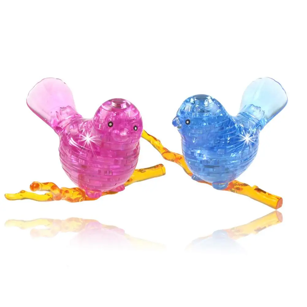 Модная Милая 3D Хрустальная птица с легкой головоломки модель-пазл блоки Детская Подарочная игрушка
