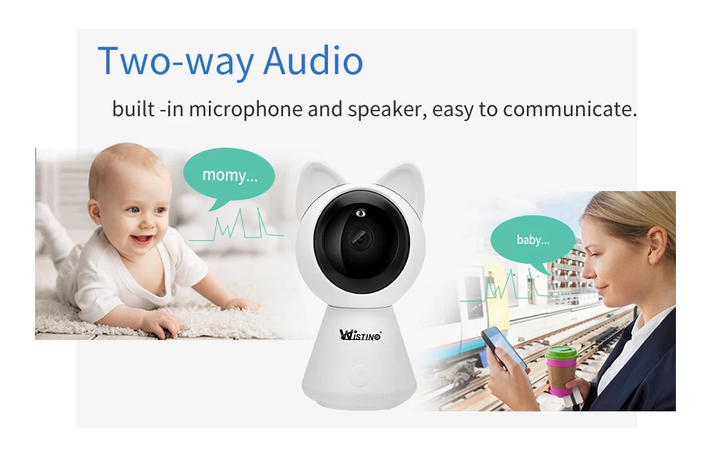 Wistino CCTV Wireless HD 1080P IP Camera PTZ Video Baby Monitor Wifi Smart Home Camera Surveillance Security IP Camera Night Vision  (5)