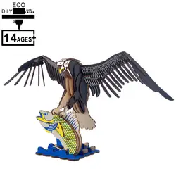 Ремесла для детей мозаика паззл для взрослых игры деревянные паззлы игрушечные лошадки 3D Монтессори развивающие творчество орел охота