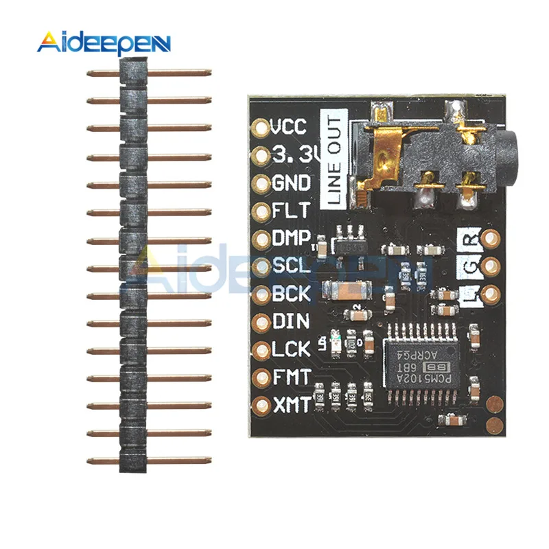 PCM5102A ЦАП I2S Интерфейс декодер доска PCM5102 I2S плеер модуль для Raspberry Pi pHAT формат цифровой PCM5102A звуковой платы
