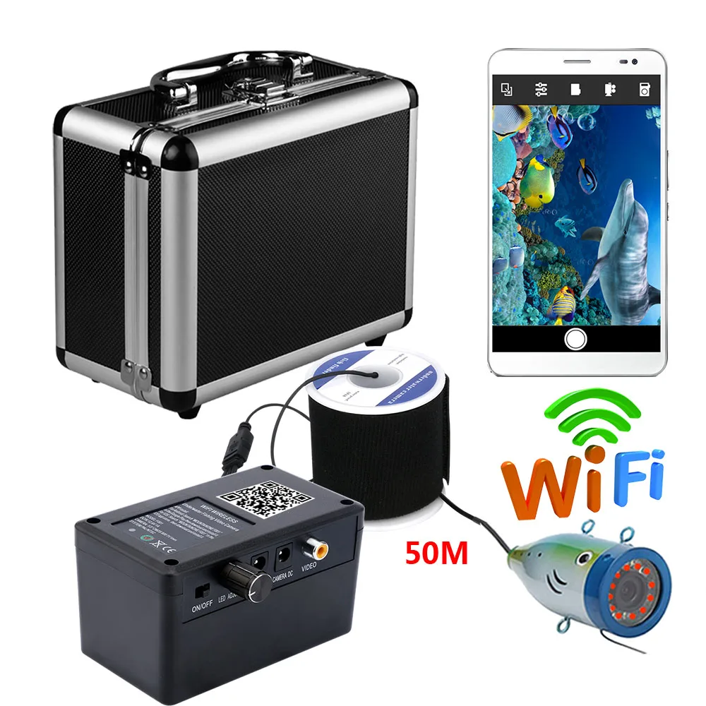 PDDHKK 50 м DVR рыболовная камера видеорегистратор WIFI подводный рыболокатор IP68