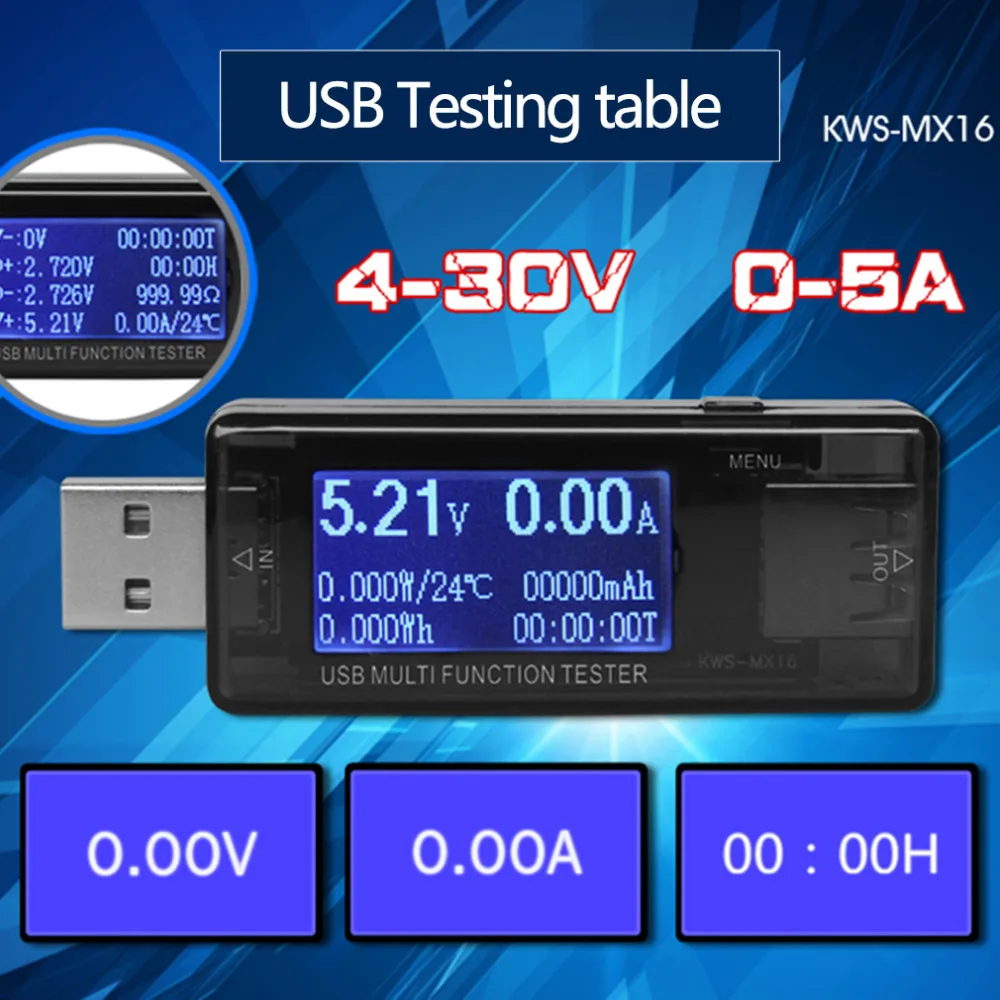 USB Multi Function Tester USB Current Voltage Charger Detector battery