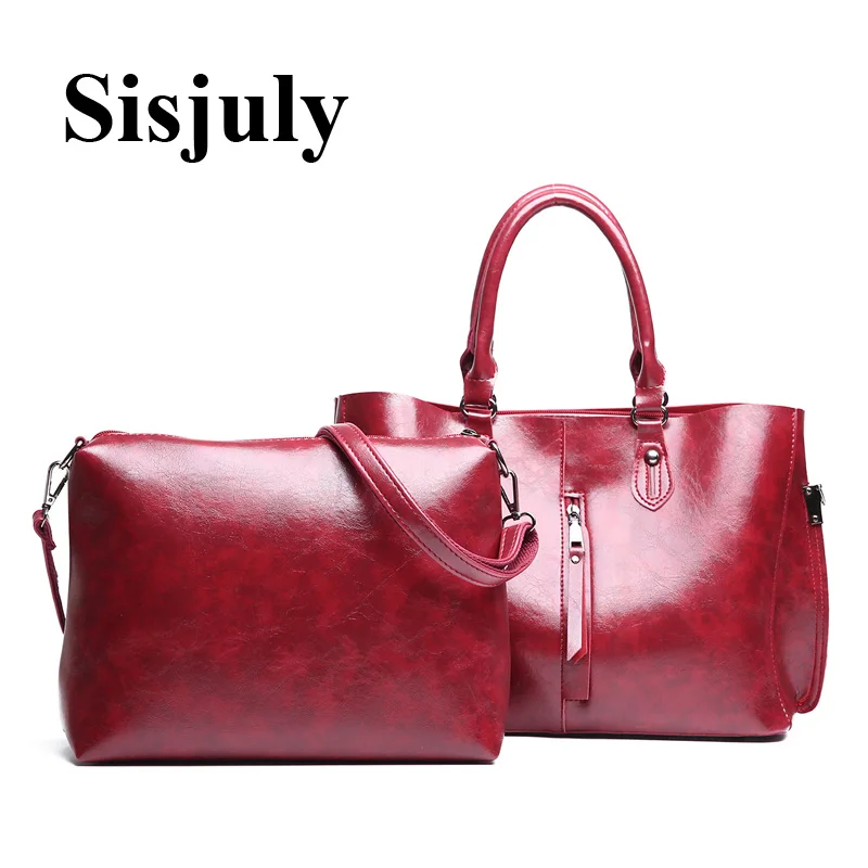

Sisjuly 2 Pcs Set Composite Bag Leather Women Shoulder Bag Fashion Large Capacity Tote Bag Female HandBag 2018 New Arrivals
