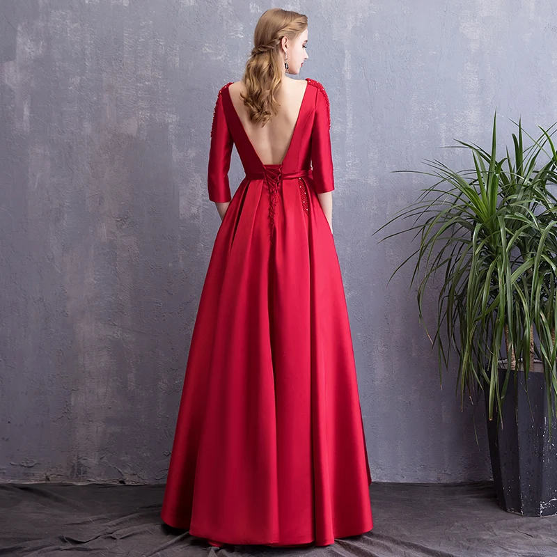 CEEWHY Pink Formal Dresses Evening Gown Plus Size Elegant Beading Evening Dress Long Sleeve Prom Dress Women Robe de Soiree CEEWHY Pink Formal Dresses Evening Gown Plus Size Elegant Beading Evening Dress Long Sleeve Prom Dress Women Robe de Soiree