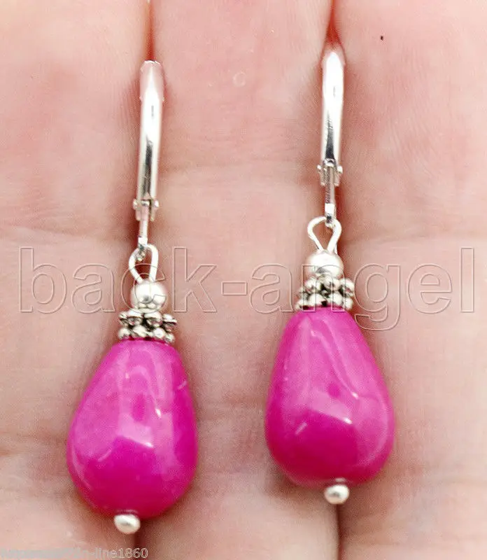 

SHIPPINGHandmade Fuchsia Sterling Silver Dangle Earrings Leverbacks