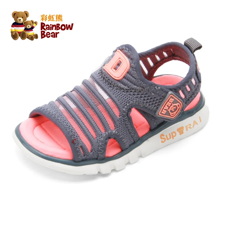 Летние сандалии для мальчиков Удобная повседневная детская обувь на мягкой подошве для девочек# R9L0730 - Цвет: Grey