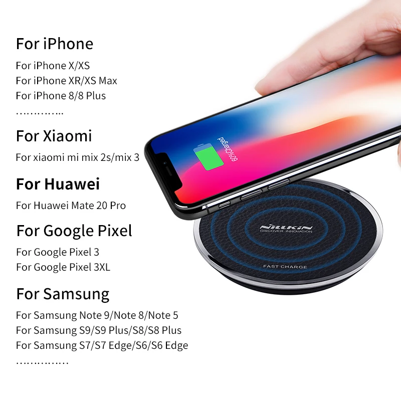 10 Вт быстро qi беспроводной зарядный коврик NILLKIN для iPhone X/8/8 Plus samsung Примечание 8/S8/S8