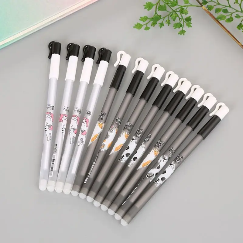

A Set Of 12 Primary School Cartoon Prints Are Small Fresh Erasable Pen Magic Easy To Wipe 0.38 Gel Pen