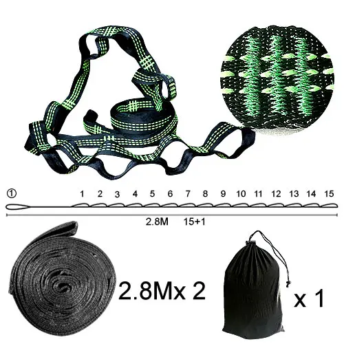 Сильная новая подвеска Йога удлиняющий ремешок веревка ромашка цепь для подвесной гамак для йоги подвесные ремни - Цвет: Green Three