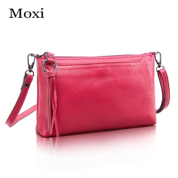 

New Solid color Daily Female Messenger Bag Genuine Leather Women's Shoulder Bags All-match Designer Ladies Crossbody Bag