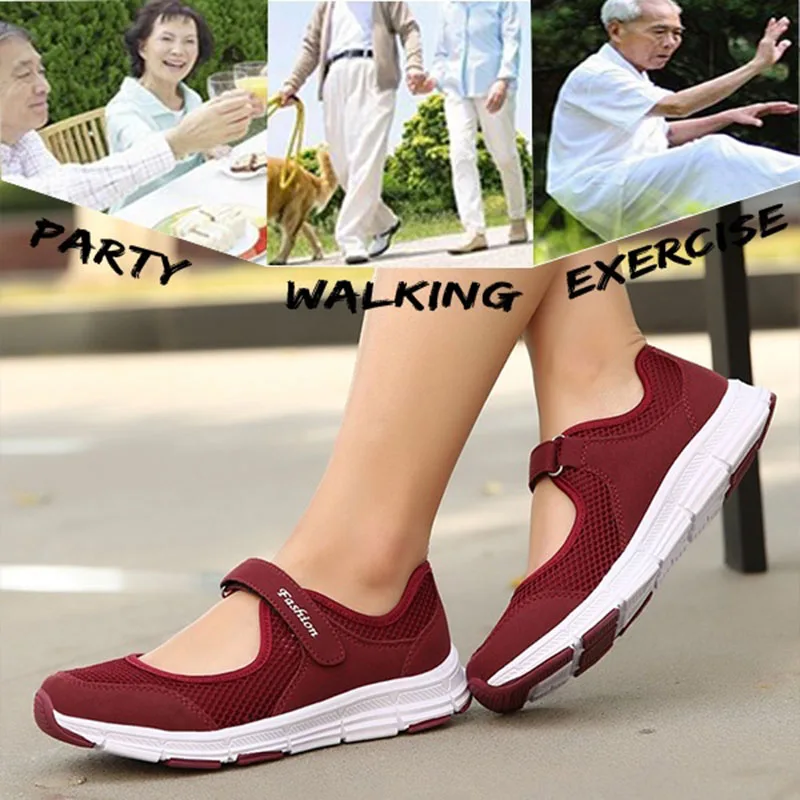 BALTROP Ultra-light Breathable Elderly Women's Shoes 35-42 Mother's and Nurse's Shoes For Leisure Hook& Loop