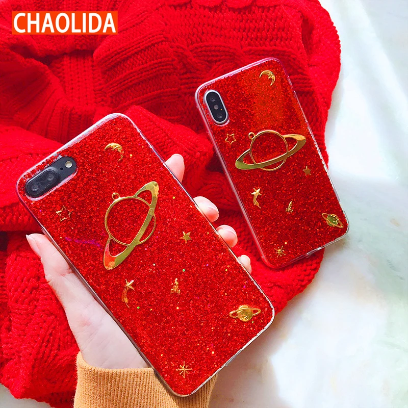 

CHAOLIDA Wholesale Red Glossy Handphone Accessory Fundas for Iphone X 6 6s 6plus 7 7plus 8 8plus Lovely TPU Soft Celular