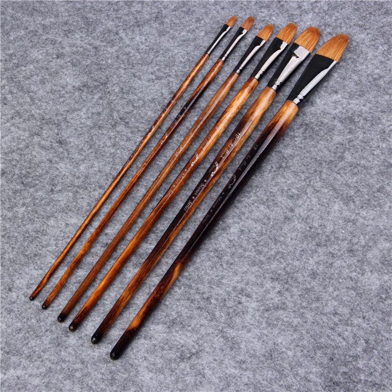 Paint Brushes 6pcs/Set Oil Paint weasel hair Water Color Acrylics Drawing for Artist
