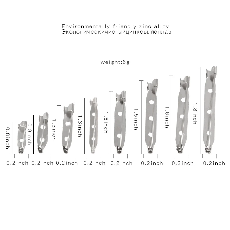 Qihe ювелирные изделия 20 шт./компл. спинки броши ювелирные изделия задний барный шпильки металлическая брошь застежками выбор 0,8~ 1,8 дюймов