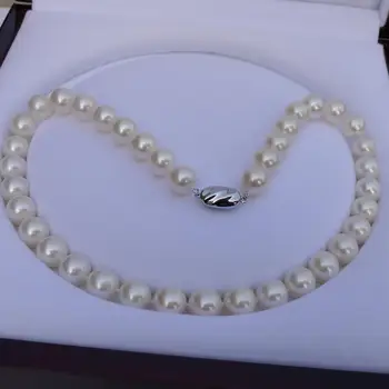 

Fine Jewelry natural pearl 11-12mm round very bright light Pearl necklace 18INCH