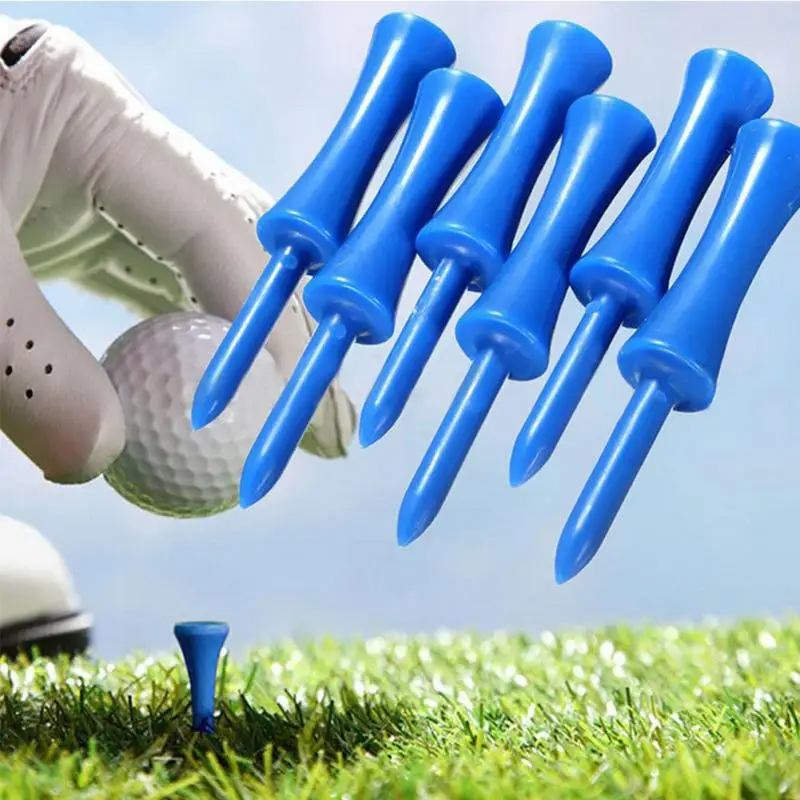50 Pcs/bag New Plastic Tee Golf Accessories Plastic Golf Tees 68mm Durable Rubber Cushion Top Golf Tee Golf Accessories