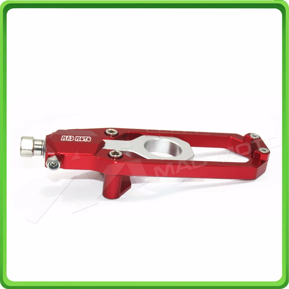 Aluminum motorcycle Chain Tensioner Adjuster fit for YAMAHA R1 YZF R1 2015 2016 2017 YZF-R1 15 16 17 Red & Silver (9)