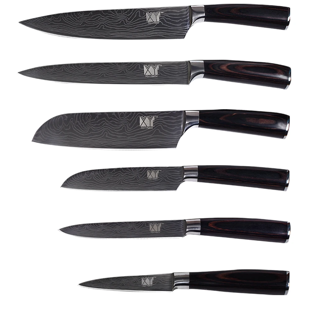 

XYj Japanese Kitchen Knives Stainless Steel Cook Knife Tools Color Wood Handle Fruit Vegetable Meat Cooking Tools Accessories