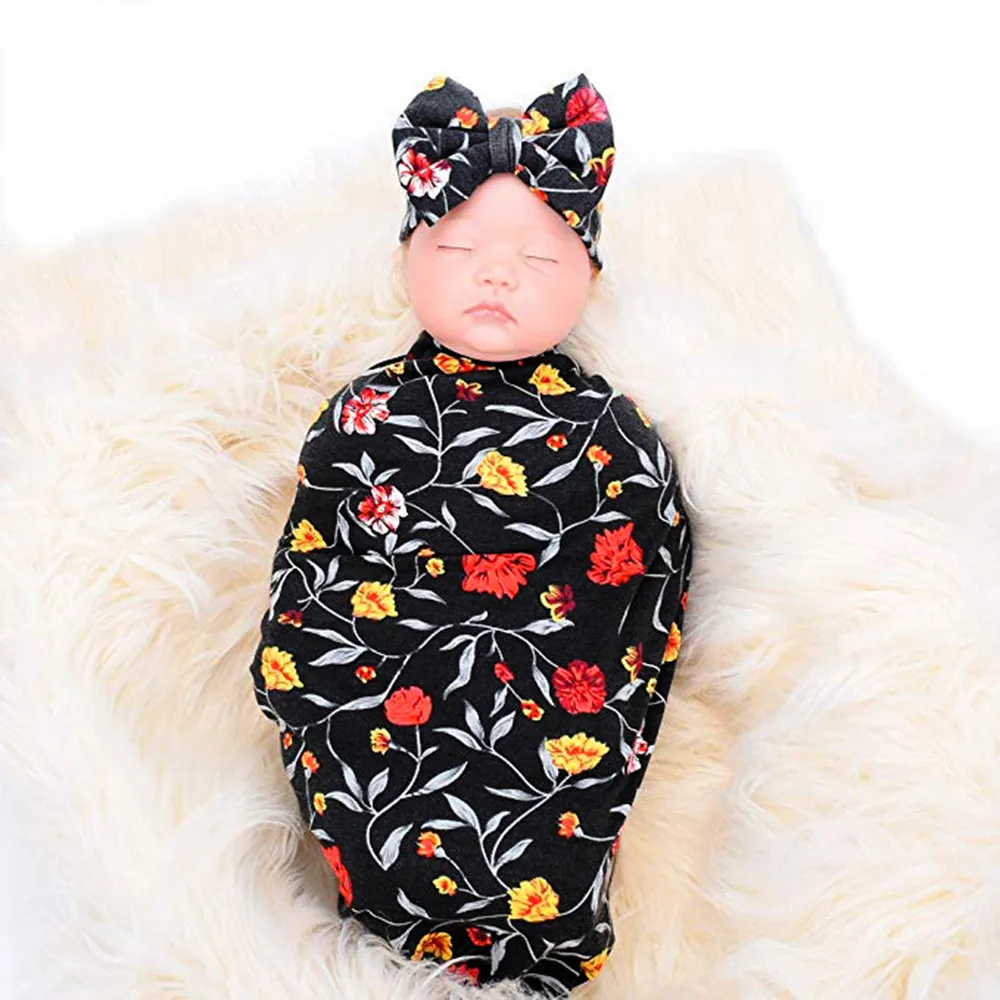 MUQGEW 2 шт. для новорожденных пеленать Одеяло спальный Обёрточная бумага+ оголовье, набор в пеленание полотенце проводится новорожденных малышей повязка