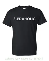 Рукава хлопковая Футболка Модные sledaholic снегоход забавные черная футболка с высказыванием