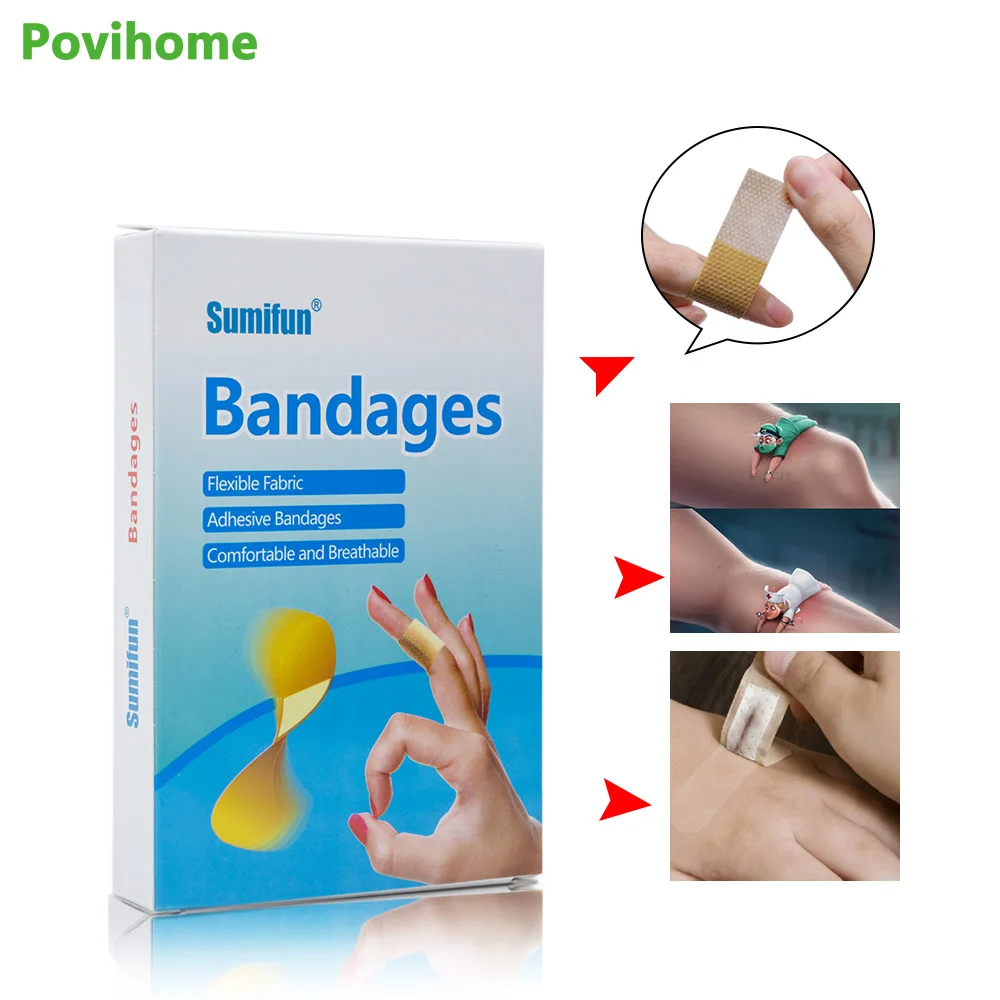 100Pcs Medical Adhesive Plaster Band Aid First Aid Bandage Strips Wound Dressings Sterile Hemostasis Stickers K02901 100Pcs Medical Adhesive Plaster Band Aid First Aid Bandage Strips Wound Dressings Sterile Hemostasis Stickers K02901