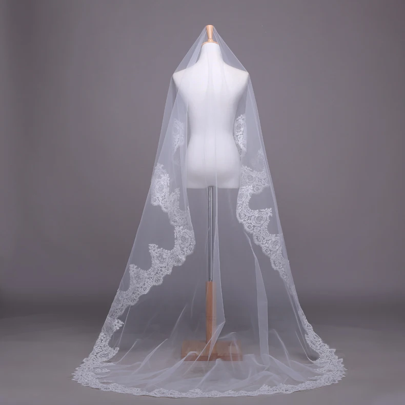 Однослойная кружевная Фата свадебная фата длиной 1 8 м|veil bridal|lace veilwedding veil |