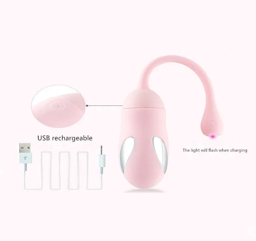 Electro shock 8 speed vibration Smart Kegel Exercise remote control silicone egg G spot ben wa ball vagianal Sex Toy for women