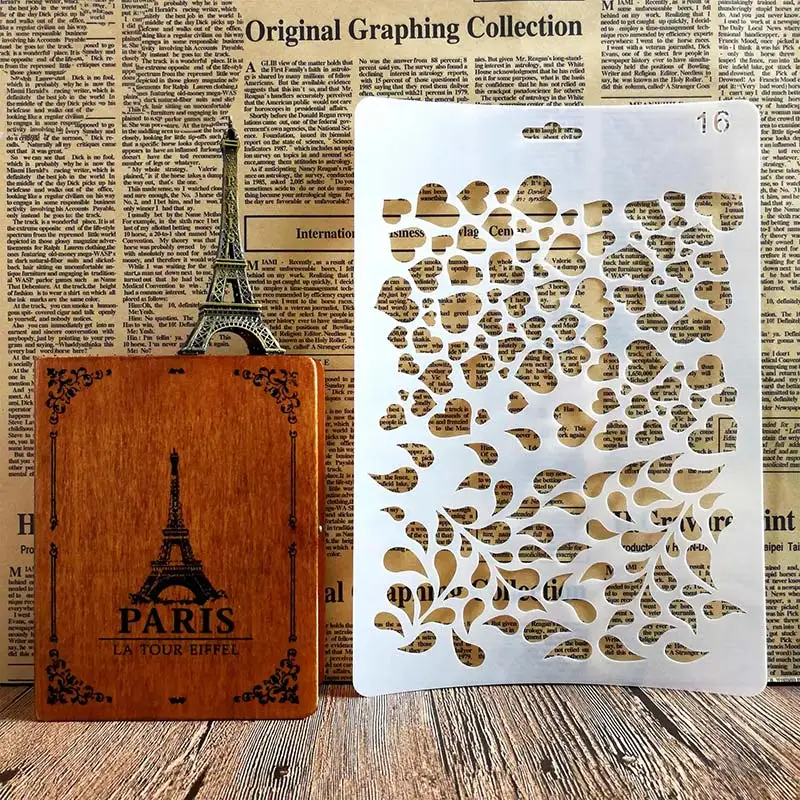 

Love Heart Raindrops Stencils for DIY Scrapbooking Plastic Handmade Template Crafts Art Diary Decor Painting Spray Tool Card