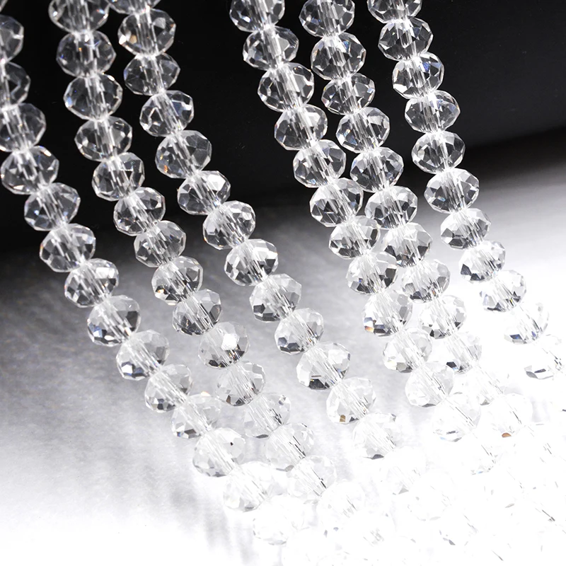 

DIY Transparent 4mm 140pcs Faceted Round Faceted Crystal Glass Beads Loose Bead For DIY Jewelry Making