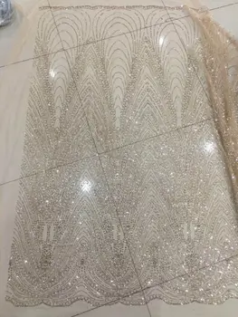 

new style glued glitter tulle SH-073 mesh fabric glued glitter sequins lace fabric