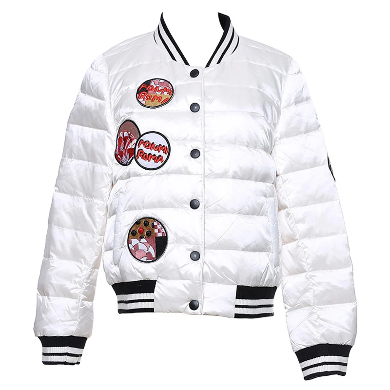 Patch Mode Femme Hiver Q753 Down Jacket Stand Femmes White Casual Manteau Designs Automne Qualité Paraks Lettre Haute Collar 2018 PqUdxzdn