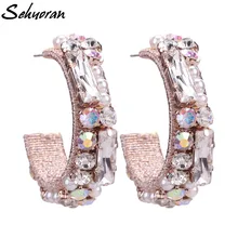Sehuoran хрустальные серьги-гвоздики Oorbellen для женщин Свадебные богемные Серьги Pendientes модные ювелирные изделия винтажные Oorbellen подарки