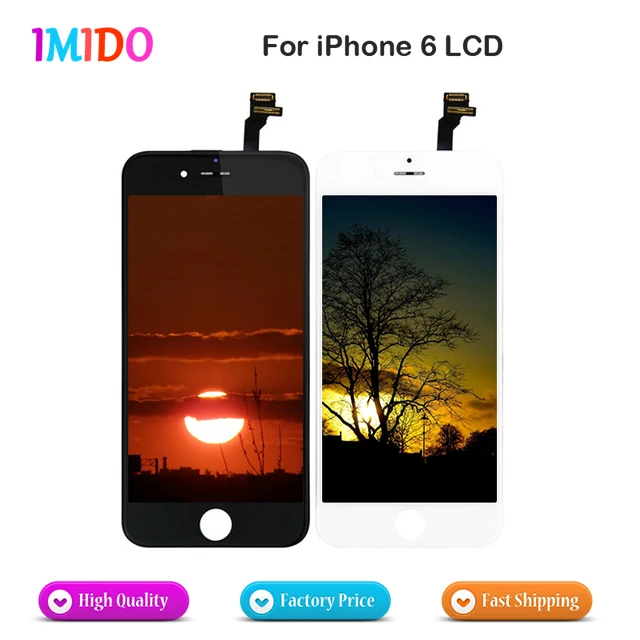 

200Pcs/Lot AAA Pantalla For iPhone 6 LCD Display OEM New Screen Replacement Black White 100% Tested No Dead Pixel Free DHL