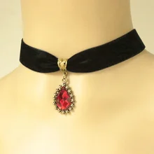 Европейский и американский Ретро бархатная лента Rudy кулон ожерелье Свадебная вечеринка короткое ожерелье для женщин