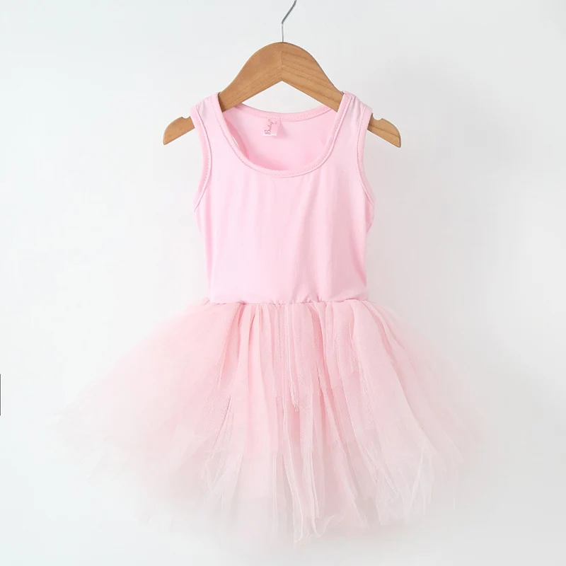 Летнее платье-пачка для маленьких девочек; вечернее платье принцессы ярких цветов для девочек; балетное платье для танцев; детское платье без рукавов; Vestidos - Цвет: Розовый