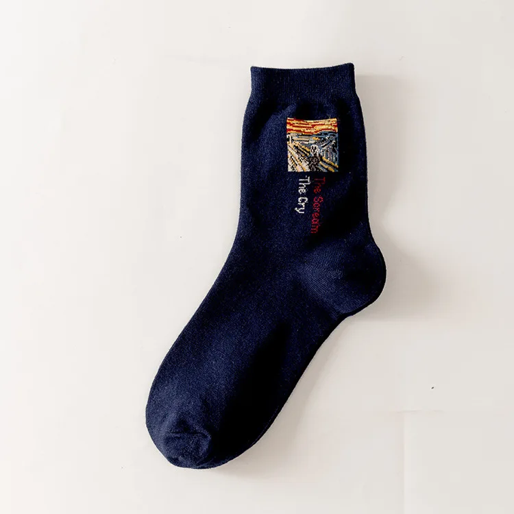 HSS Брендовые женские хлопковые носки с героями мультфильмов, носки для скейтбординга, хипстерские модные короткие носки для отдыха, с фабрики - Цвет: Navy Blue