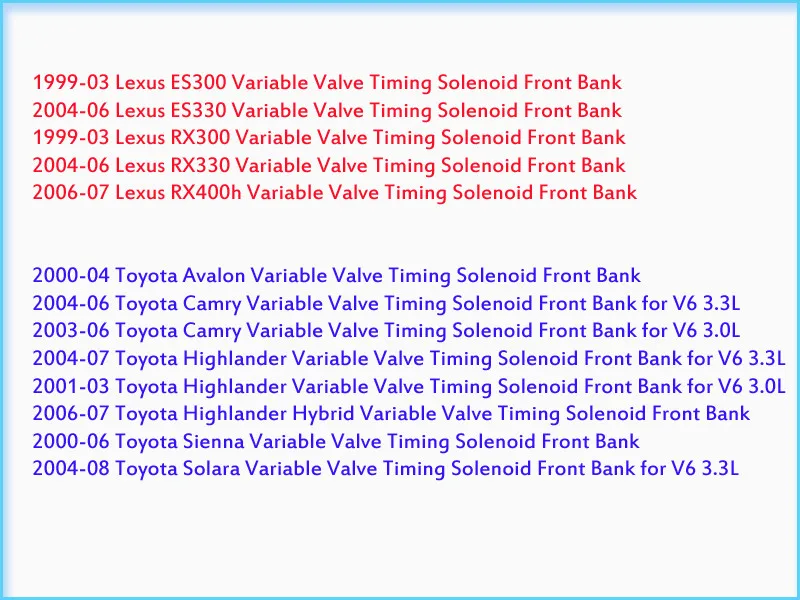 ISANCE пара LH RH переменной синхронизации Управление электромагнитный клапан VVT для Lexus ES300 ES330 RX300 RX330 RX400h 15330-20011 15340-20011