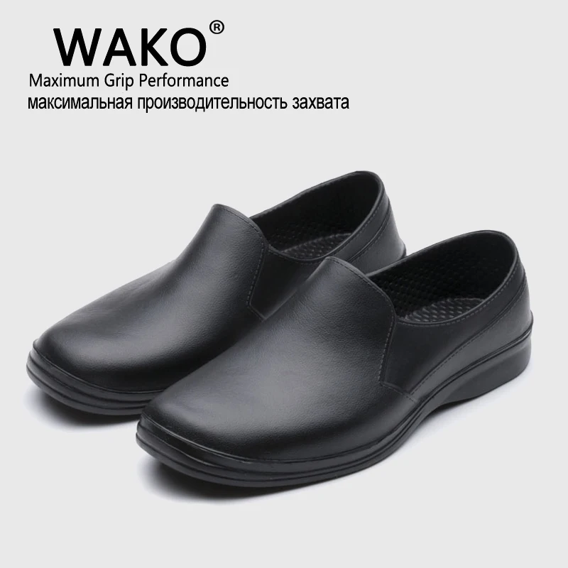 WAKO 2016 Hot Free Shipping Men Casual Flat Shoes EVA Chef Working shoes Kitchen Work Black Shoe Surgical Shoes Skid Oil-proof