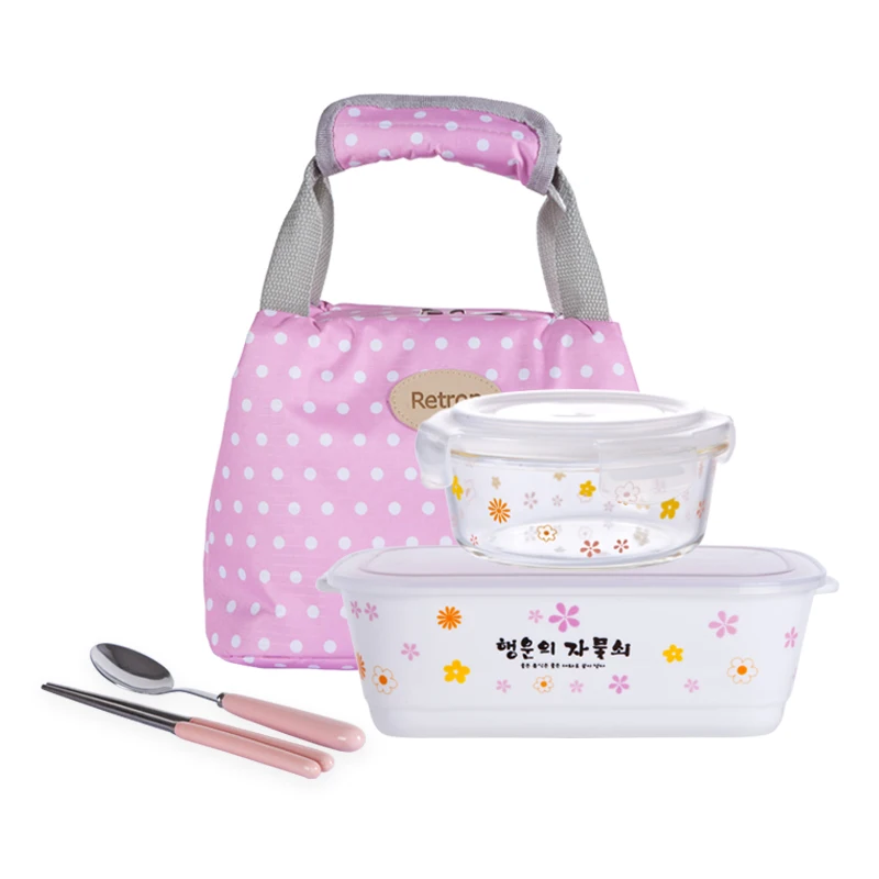 

2~3 Compartments Japanese Kawaii Ceramic Lunch Box Procelain Bento LunchBox with spoon fork Portable Food Container Tableware