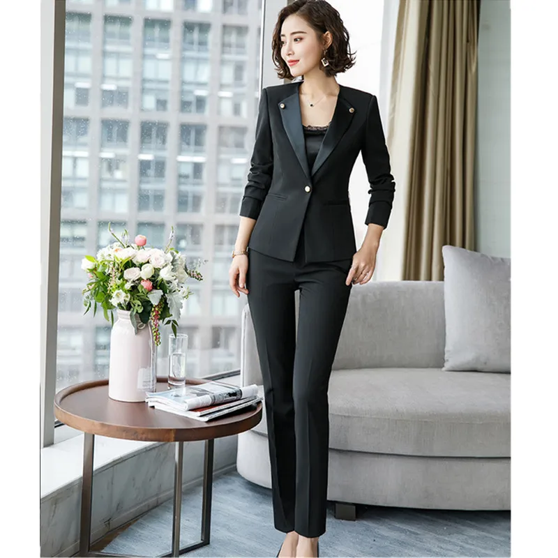 15.1         96、单扣、Women's trousers suit women's waist slimming suit two-piece suit (jacket + pants) women's business casual formal suit