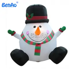X114 BENAO 2,5 m высокий надувной снеговик со светодиодной подсветкой/Забавный Рождественский снеговик с улыбкой/надувные светильники в виде